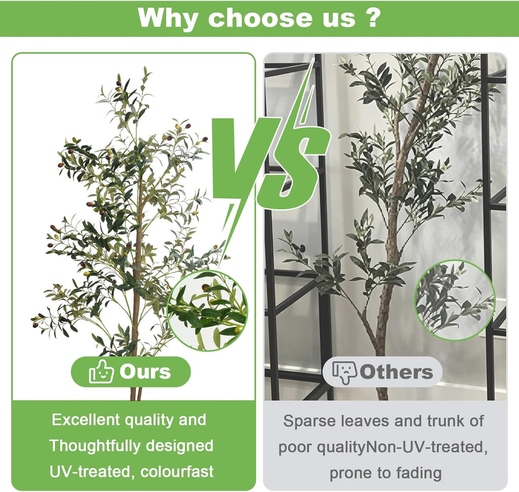 6FT Artificial Olive Tree Indoor Faux Olive Trees with Flower Pot Panda Toy