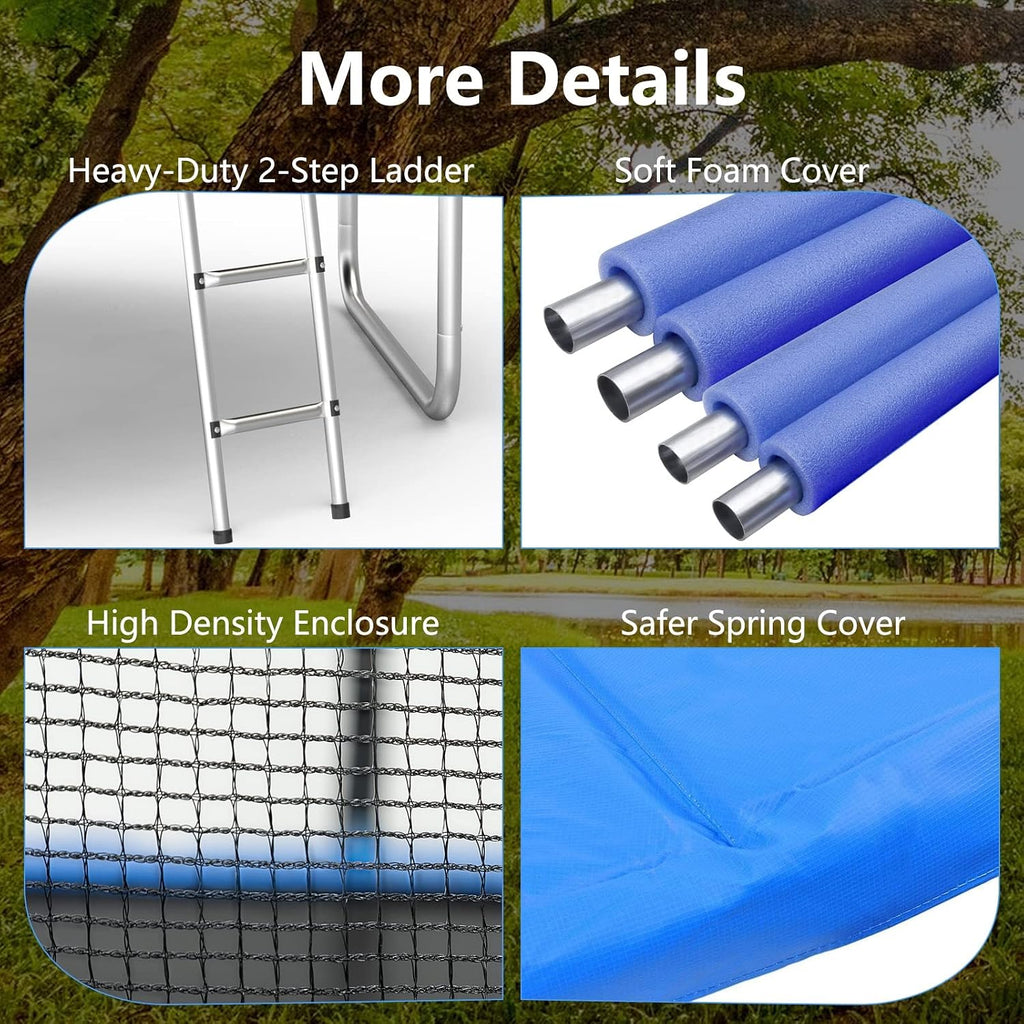 Trampoline with Net for Kids Outdoor 8 10 12 14 15FT ASTM 400LBS | Combo Bounce Jump for Kids and Adults Backyard