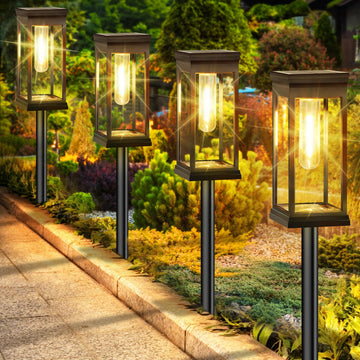 12-Pack Solar Pathway Lights Outdoor, Landscape Lights Warm White