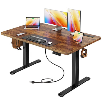 47 X 24 Inch Electric Standing Desk with Power Outlets and USB-C Port, Height Adjustable Desk, Sit Stand Desk