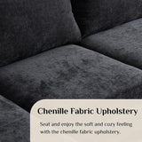 Karl home U-Shape Sectional Sofa Couch 111" Modern 4-Seat Sofa with Chaises Chenille Fabric Upholstered Covertible