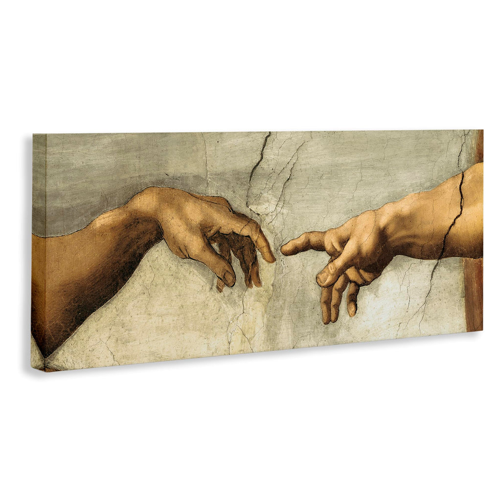 Creation of Adam Religious, 13 x 30 Inch Canvas Wall Art