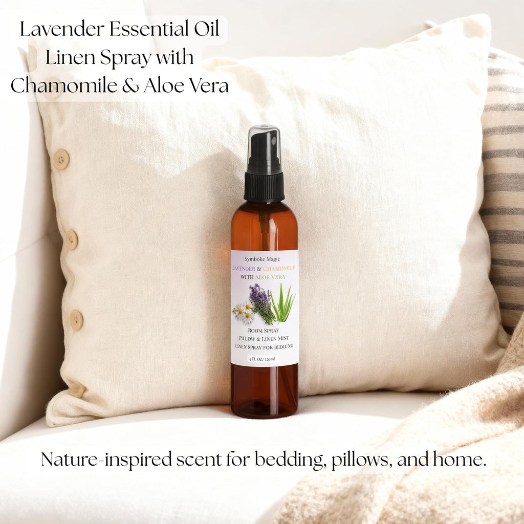 Lavender Essential Oil Room Spray - Linen Spray for Bedding, Sleep, Pillow, Bed, Aromatherapy Oils for Sleep - Set of 4
