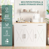 Modern Farmhouse Sideboard Buffet Cabinet with Storage with 3 Doors,42" Barn Doors Buffet Cabinet with Storage