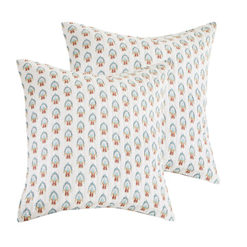 Kasey - Quilted Euro Shams Set of Two (26 x 26 in.) - Medallions - Cotton Fabric