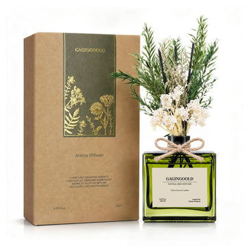 Reed Diffuser, 6.1 oz Fresh Linen Scent Diffuser with Sticks & Dried Flowers, 120 Days Long Lasting diffusers