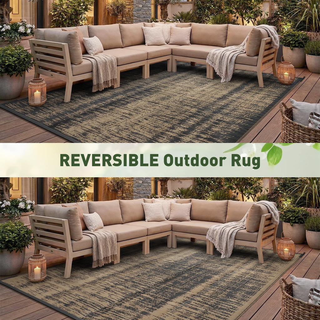 Outdoor Rug Waterproof Outdoor Carpet Patio Rug Mat Reversible RV Camping Rug Plastic Straw Outside Rug for