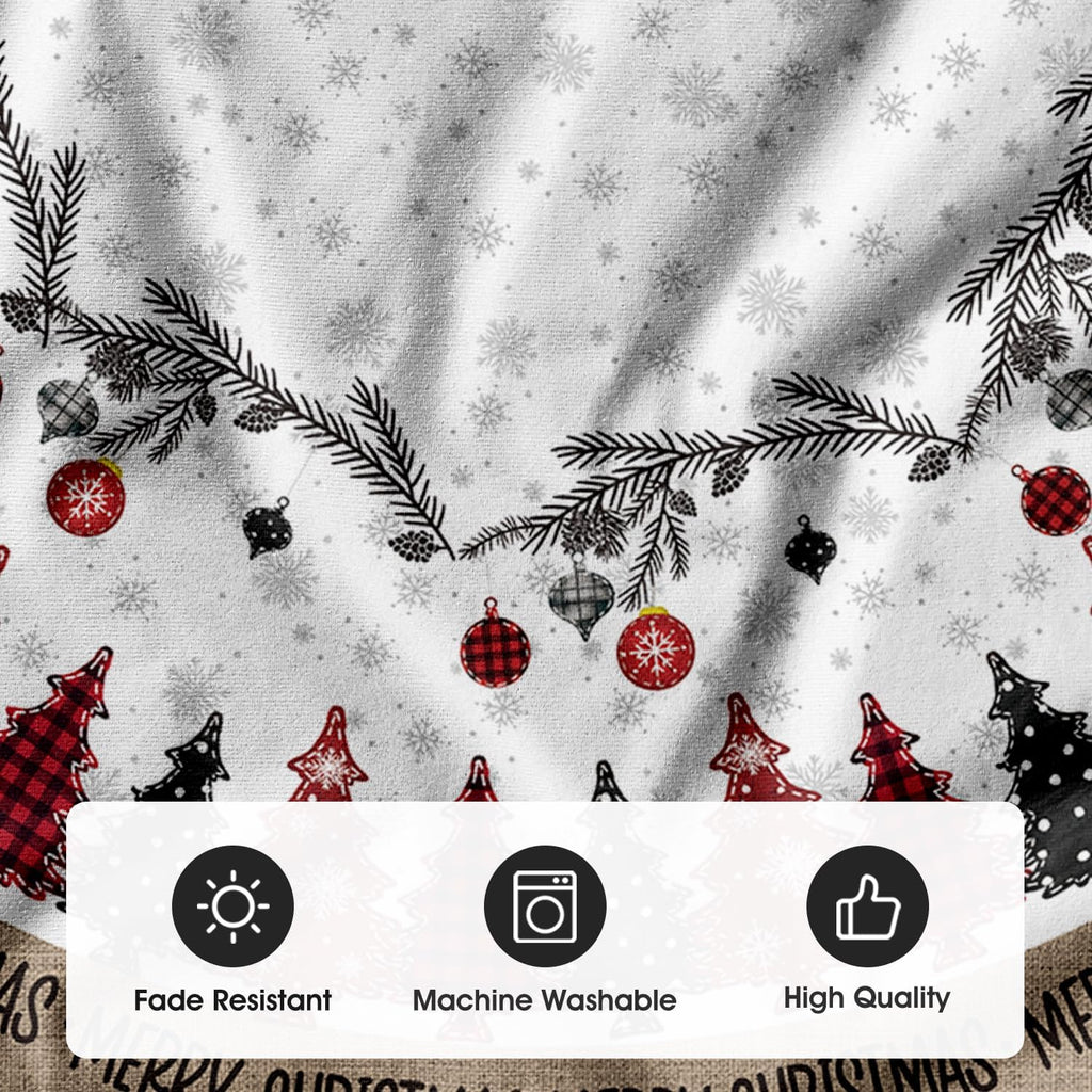 Ornaments Snowflake Merry Christmas Tree Skirt 48 Inch