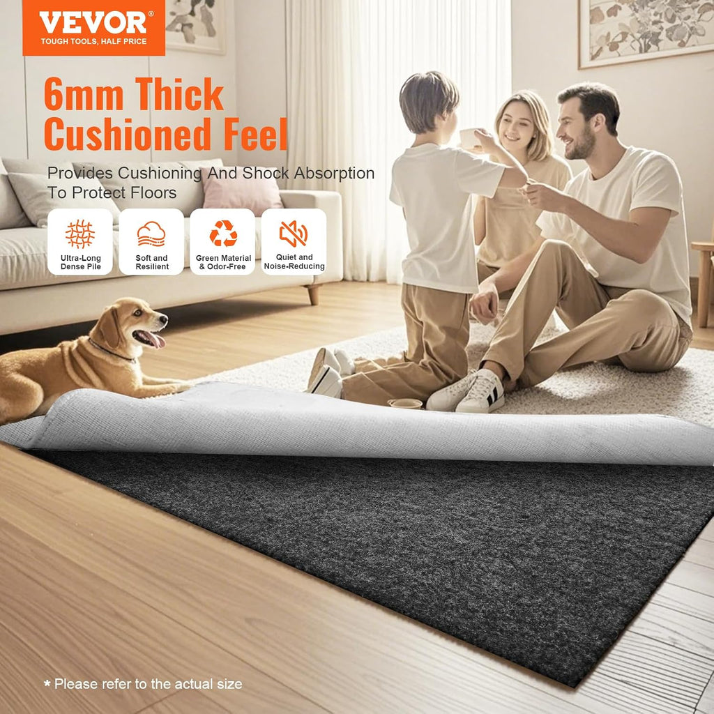 2' x 8' Non-Slip Rug Pad Gripper - 1/4" Thick Polyester Felt & Latex Backing Padding Cushion for Area Carpet Runner