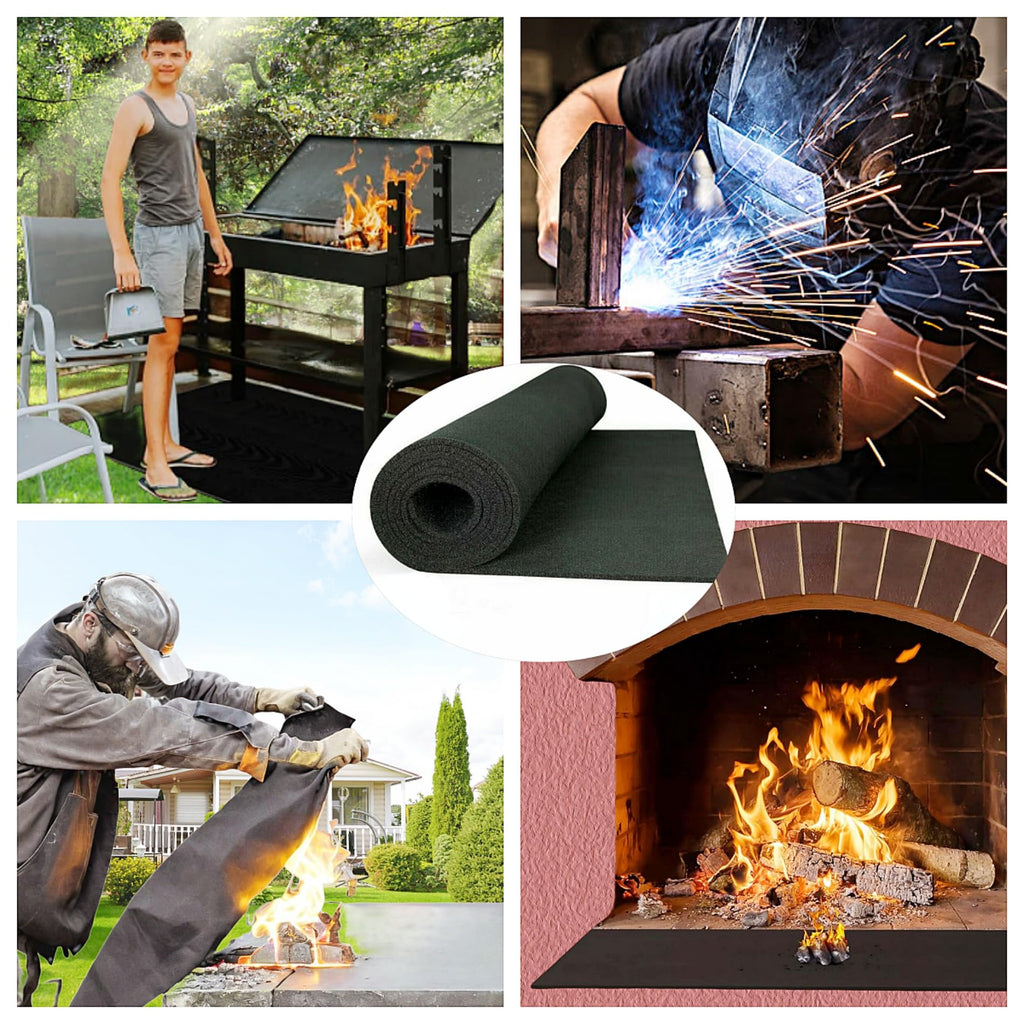 Welding Blanket Fireproof Carbon Felt Soldering Mat & Pad, 2 Packs 20x36 Inch Flame Retardant Fabric, Heat Shield for