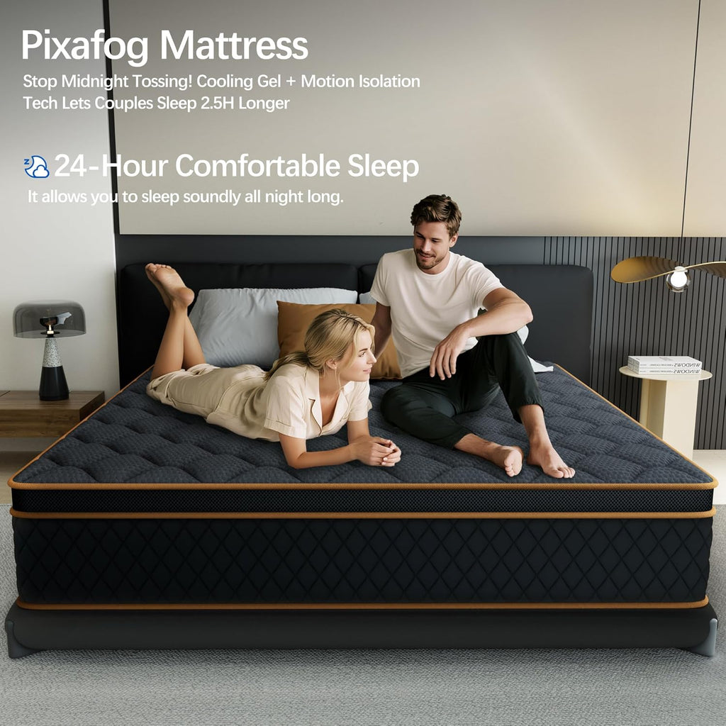 12 inch King Size Mattress in a Box,Gel Hybrid Memory Foam Individually Wrapped Pocket Springs for Motion