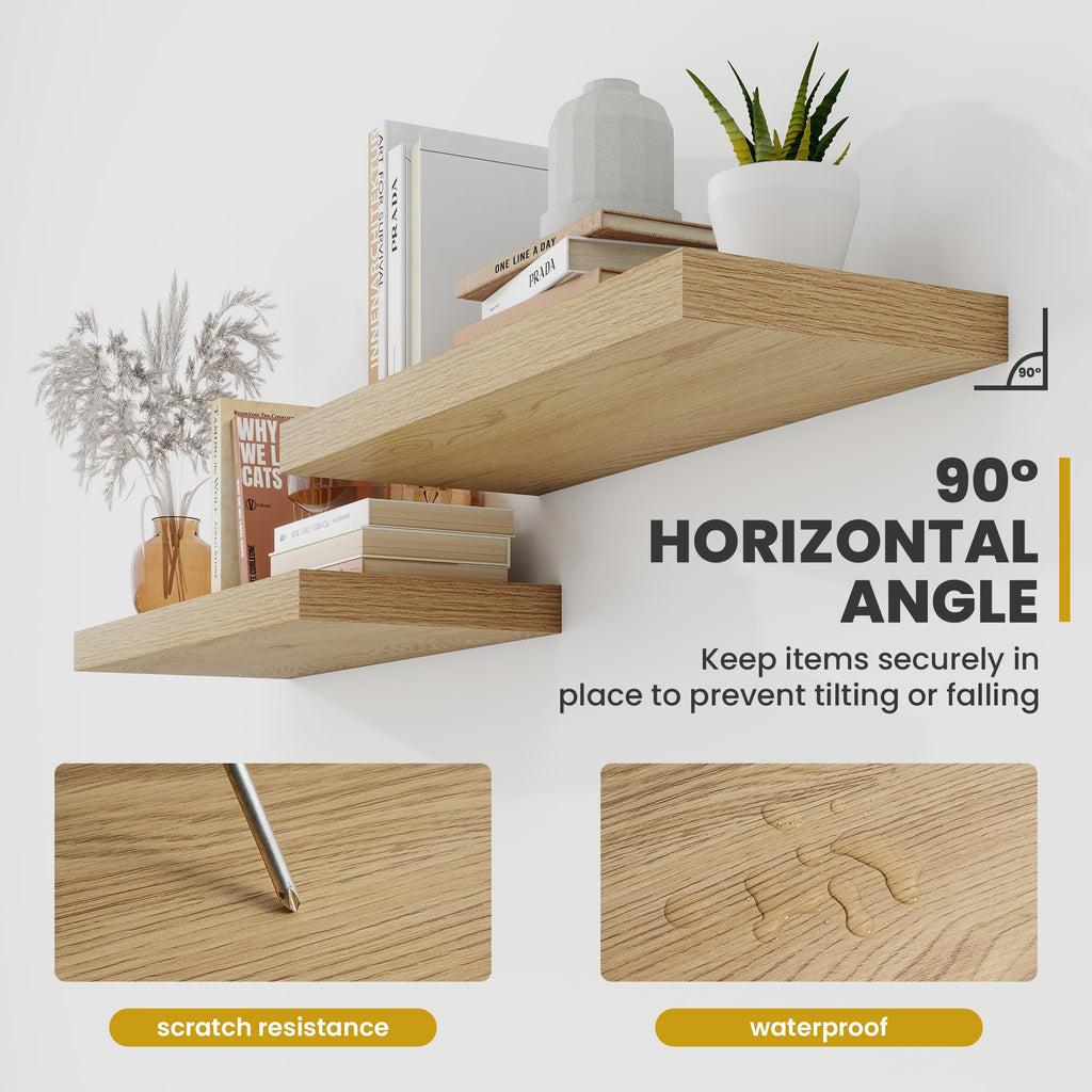 40 Inch Floating Shelves, 9.3" Deep Floating Shelf Wall Mounted, 40" Wall Shelves, Rustic Deep Bookshelf, Large