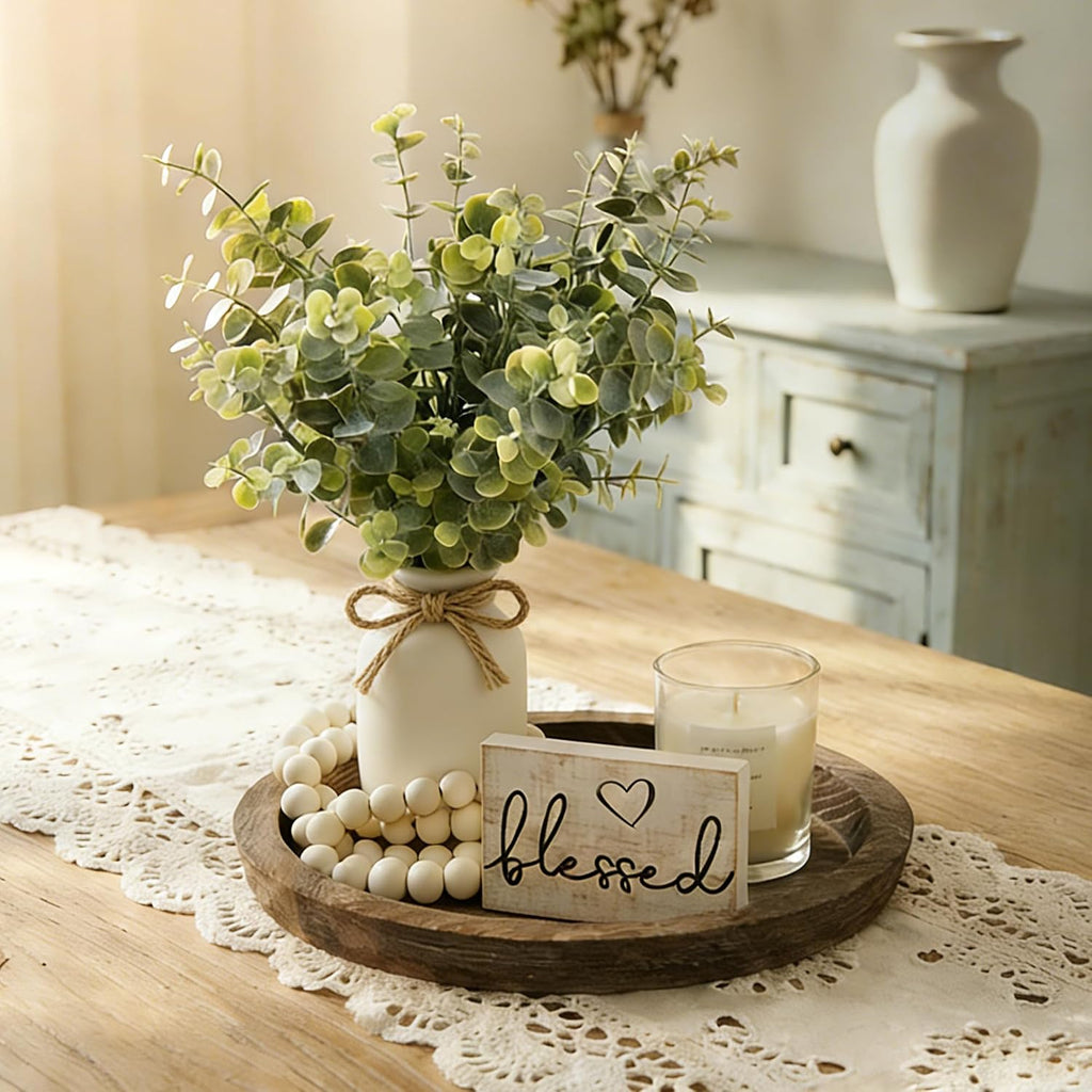 Rustic Modern Farmhouse Decor Set of 6 for Your Living Room, Kitchen Counter, Home or Table Centerpieces Room Decor