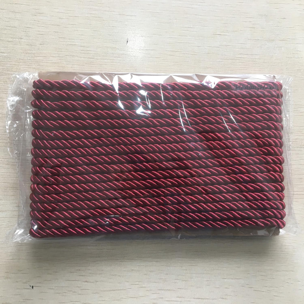 M Twisted Cord Trim Rope(Wine) - 10 Yards 8m
