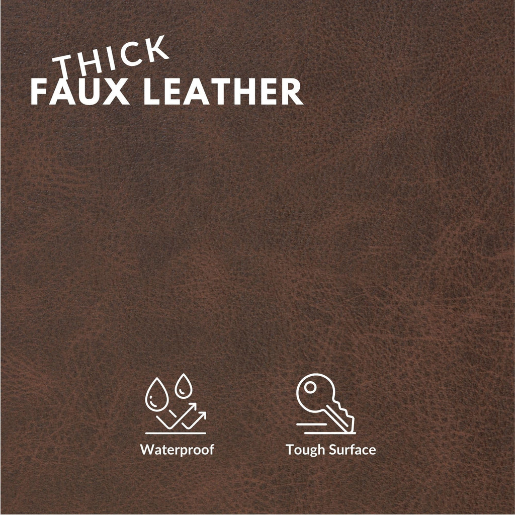 Faux Leather Fabric, Thick Durable Synthetic Repholstery Leather Vinyl, Soft Touch Distressed DIY and Craft Material