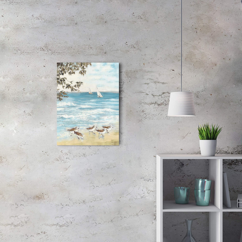 Abstract Beach Sea Birds Canvas Wall Art 18x24Inch