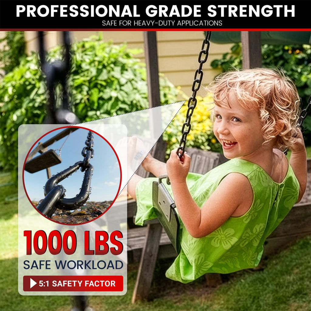 45" Hanging Swing Chain, 1000 lb Capacity, 6 mm 304 Stainless Steel