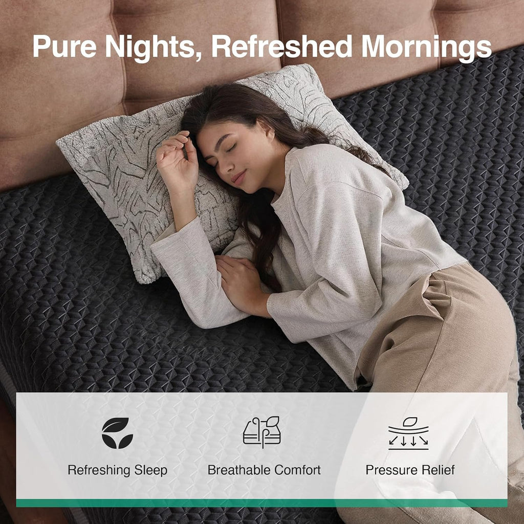 14 Inch Queen Size Gel Memory Foam Mattress for Pressure Relief | 14 Inch Queen Mattress with Green Tea-Infused Foam