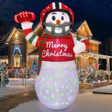 Christmas Inflatable Snowman 6FT, Inflatables American Football Snowman