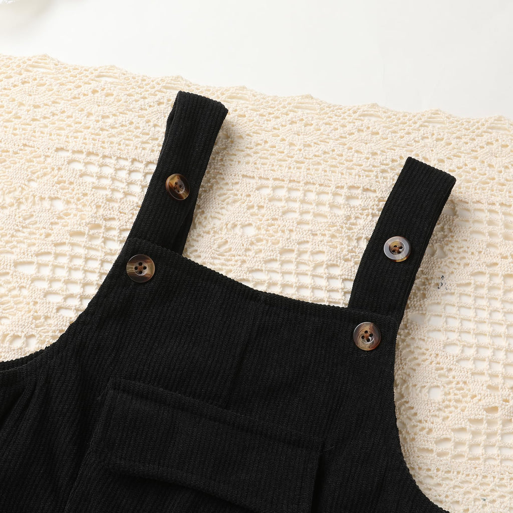 Baby Girl Corduroy Overalls Set Toddler Shirt Jumpsuit Fall Winter Outfit