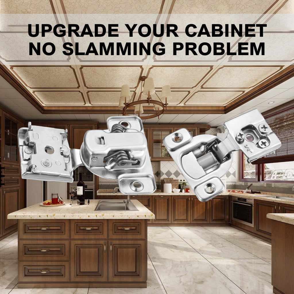 Soft Close Cabinet Hinges, 1/2" Overlay, 2 Pack