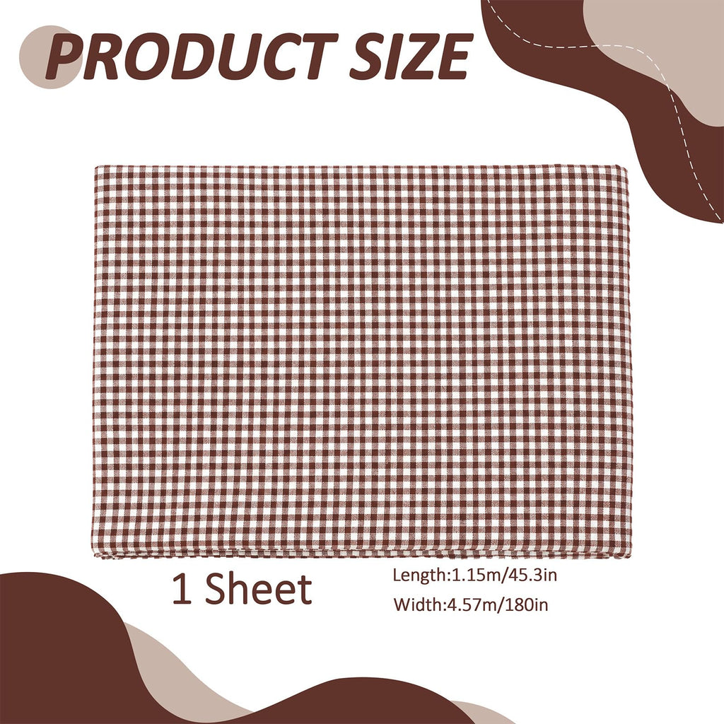 5 Yard Brown Gingham Fabric 100% Cotton 45" Wide