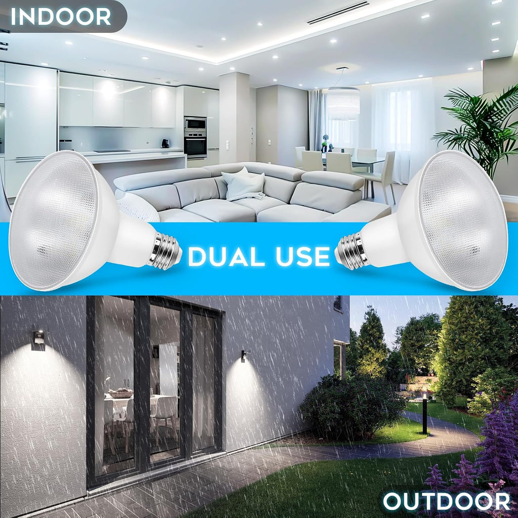PAR30 Outdoor Flood Light Bulbs,11W 1000LM 5000K Daylight White
