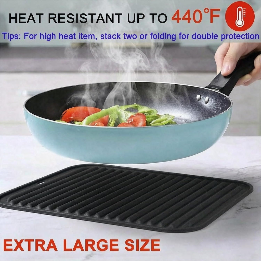 Extra Large Silicone Trivets for Hot Pots and Pans 16x12 Inch, Heat Resistant Hot Pads for Countertops, Hot Dishes - Set of 2