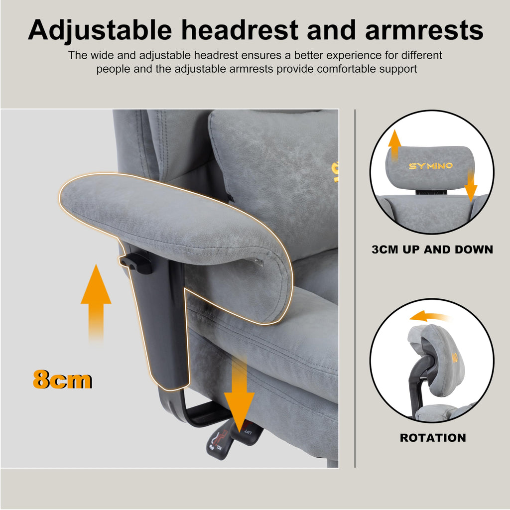 Ergonomic Gaming Chair with Footrest & 155° Recline