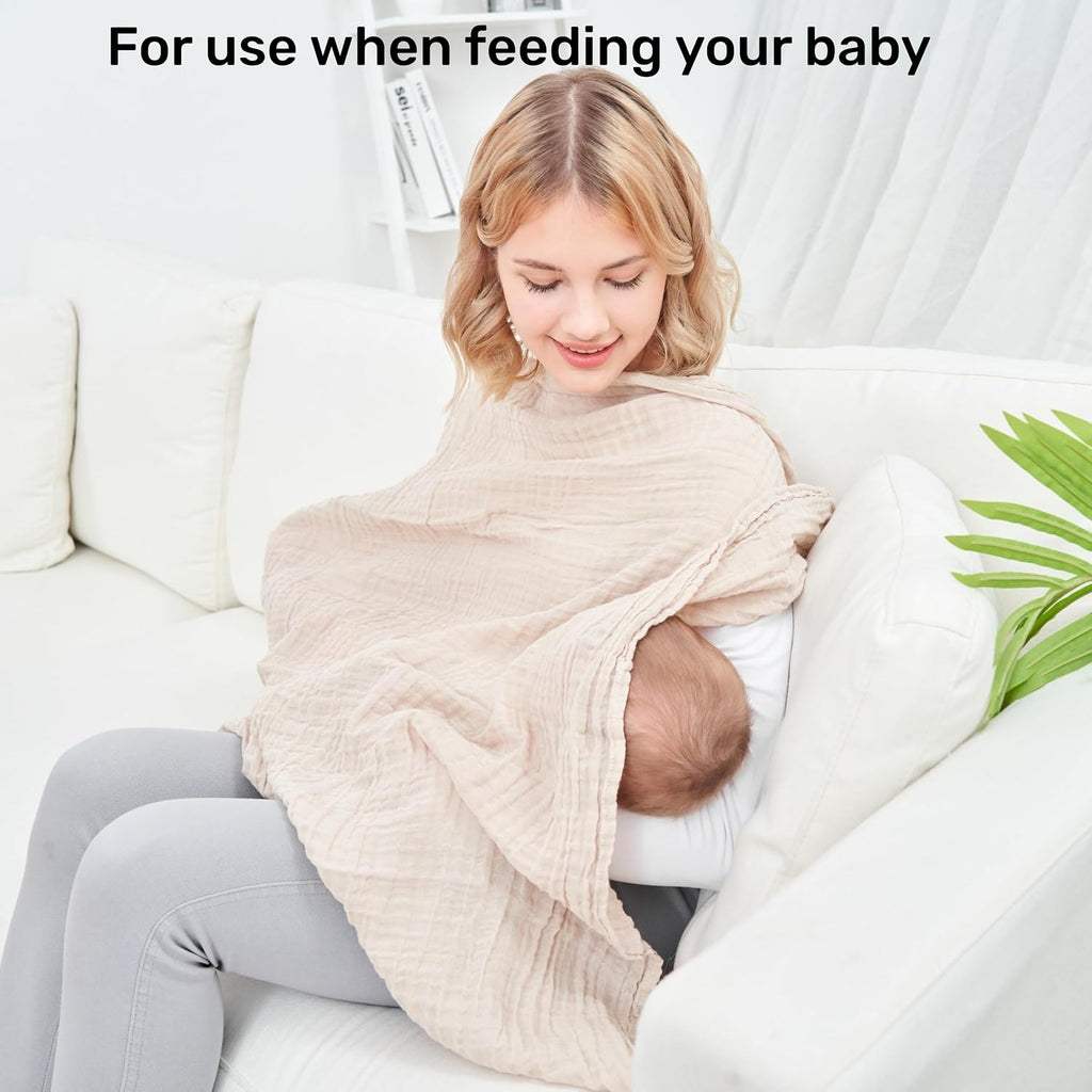 Muslin Swaddle Blankets for Newborn, Cotton Receiving Blankets for Baby