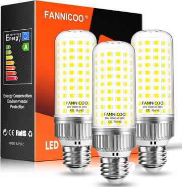 LED Light Bulbs 250W Equivalent Led Bulbs 3750LM 6500K Cool Daylight White 30W E26/E27 Base Ceiling Fan LED Corn