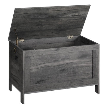 Toy Box, Retro Wooden Look Storage Chest with Safety Hinge, Entryway Storage Bench Supports 330 lb, 29.9 x 15.7 x