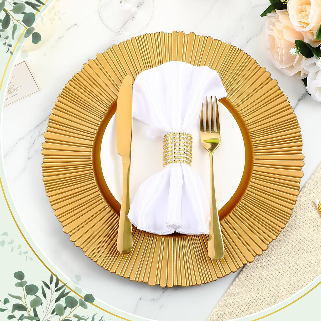 50 Pcs Charger Plates Plastic 13" Chargers for Dinner, Gold