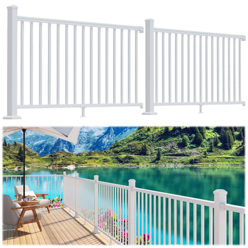 36 in x 6 ft Modular Aluminum Porch and Deck Railing Kit, White