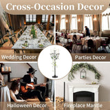 48inch Tall Candlestick Holders Floor Candelabra Black 5 Arms Candle Holders for Pillar Candles Flower Centerpiece