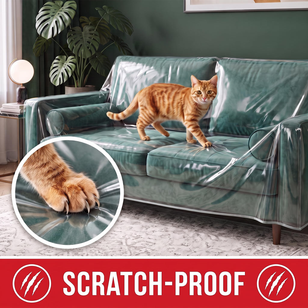 Heavy Duty Clear Plastic Chair Covers Protectors for Recliner