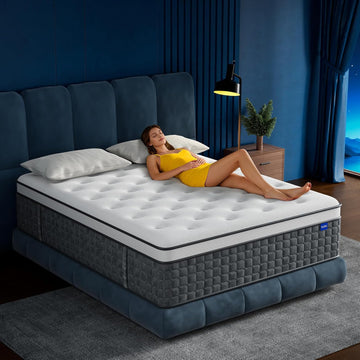 Queen Mattress, 12" Medium Firm Hybrid Mattresses, Mattress Queen Size in a Box with Individual Pocket Springs for