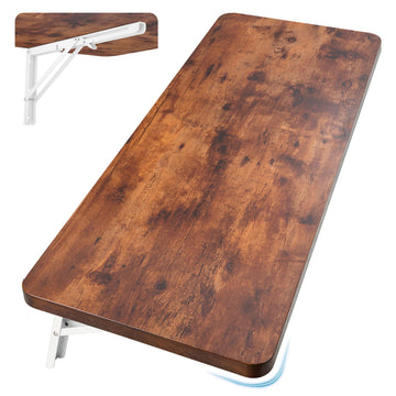 Wall Mounted Folding Table 39.4"L x 19.7"W, Brown
