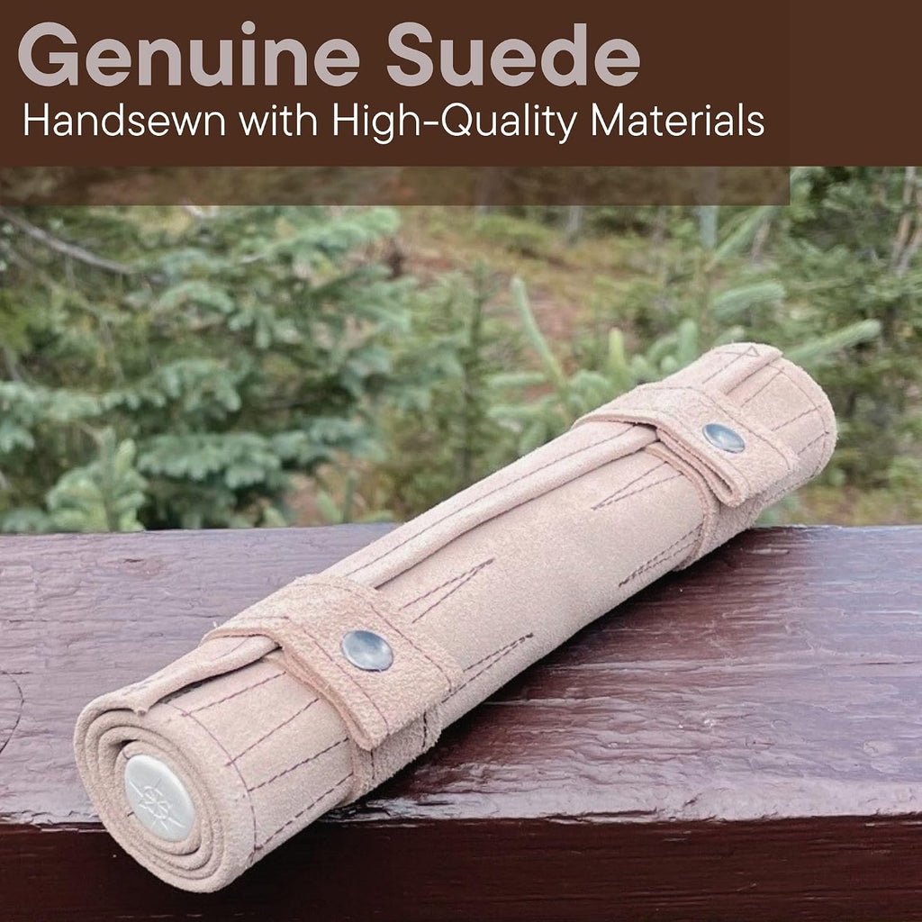 Roll-up Suede Backgammon Game Cream