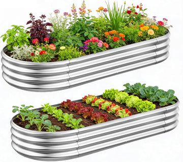 2-Pack Metal Raised Garden Bed, 4x2x1ft Galvanized Planter Box for Outdoor Vegetables & Flowers, Corrosion-Resistant