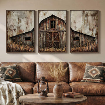 Framed Vintage Farmhouse Wall Art, Set of 3 20x30 In