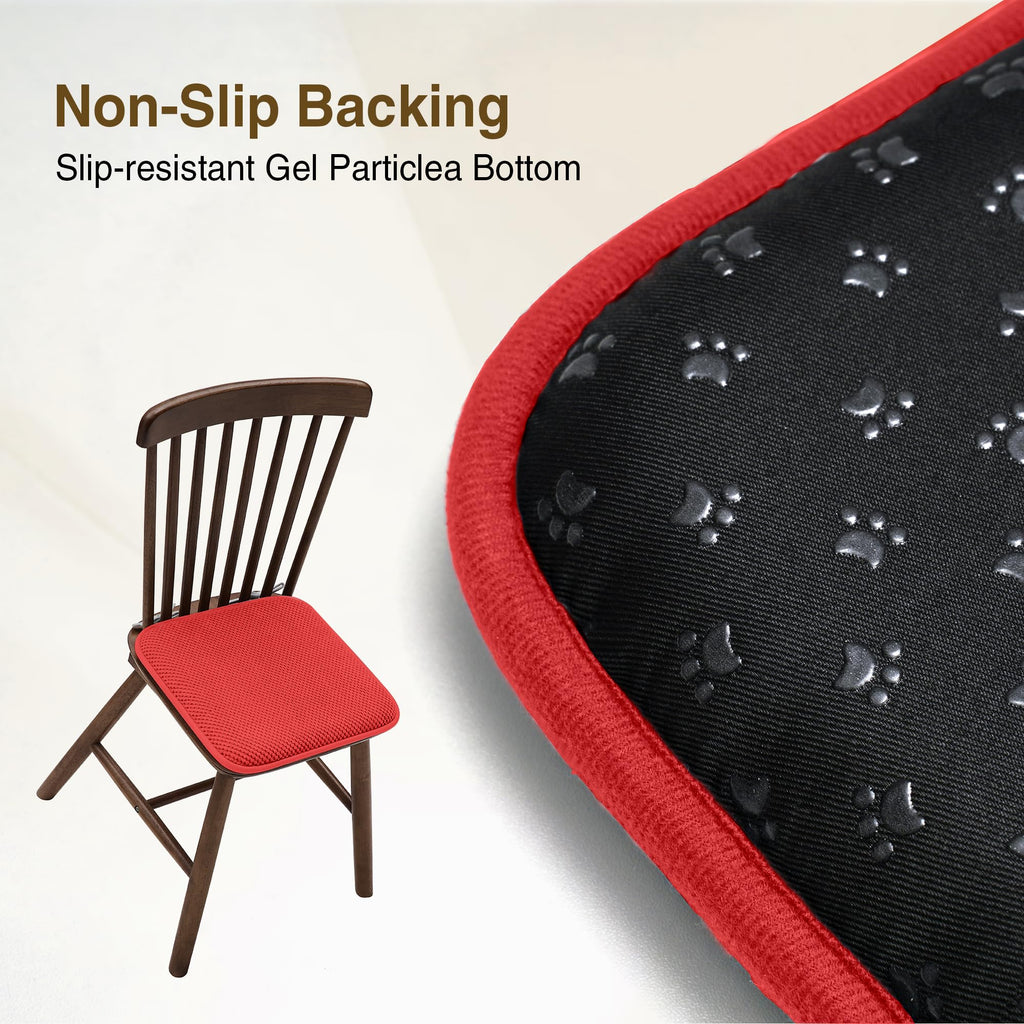 Chair Cushions for Dining Chairs, Set of 4 Memory Foam Seat Cushions with Non-Slip Backing & Ties, 16" x 16" x 1.5"