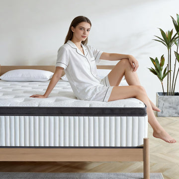 King Mattress, 14 Inch King Size Hybrid Mattresses with Memory Foam and Individual Pocket Spring for Motion