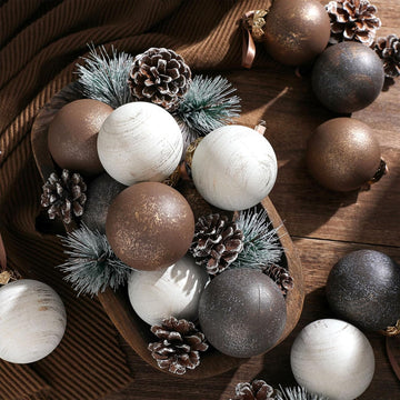 Textured Christmas Ornament 2.36'' Tree Decor,Copper - Set of 24