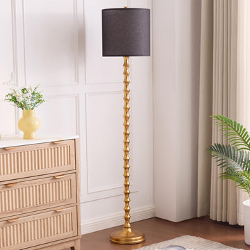 64.5" Black Gold Floor Lamp, Brass Floor Lamps