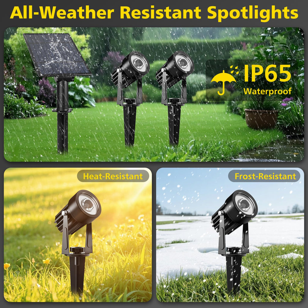 Solar Spot Lights Outdoor, Dual Head Solar Spotlights, Cool White