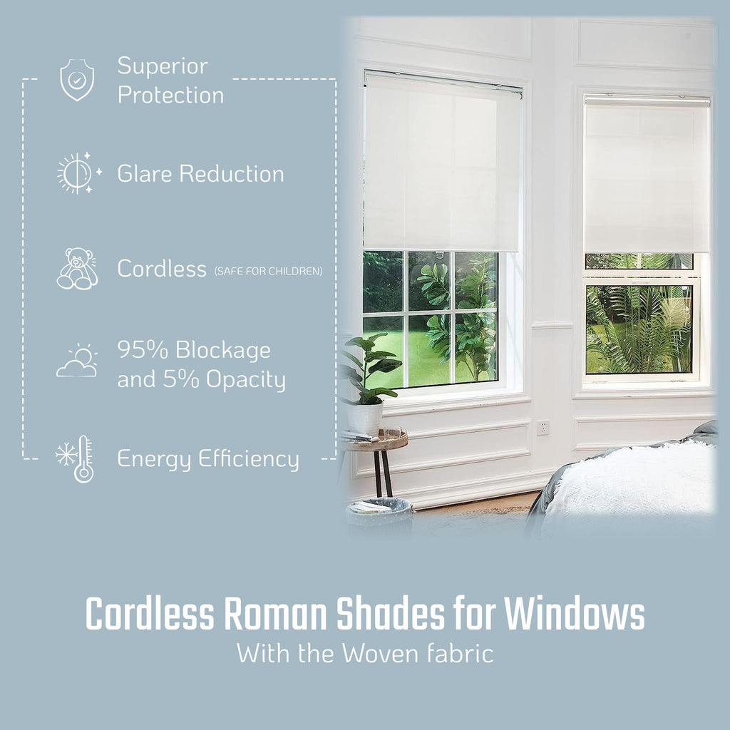 Solar Roller Shades Mesh Blinds Ivory