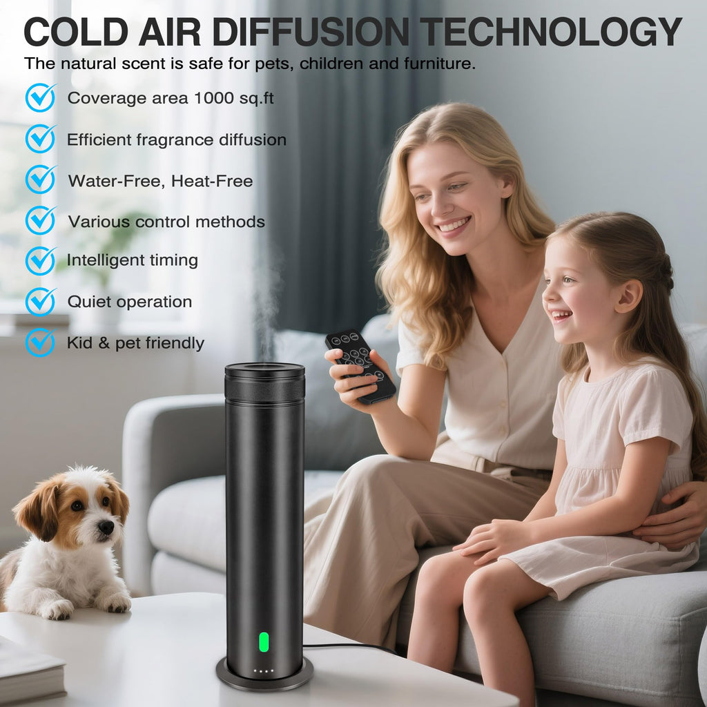Waterless Scent Diffuser Starter Kit - Suitable Series Air Diffuser, 800 Square Inches of Coverage, 5 Kinds of