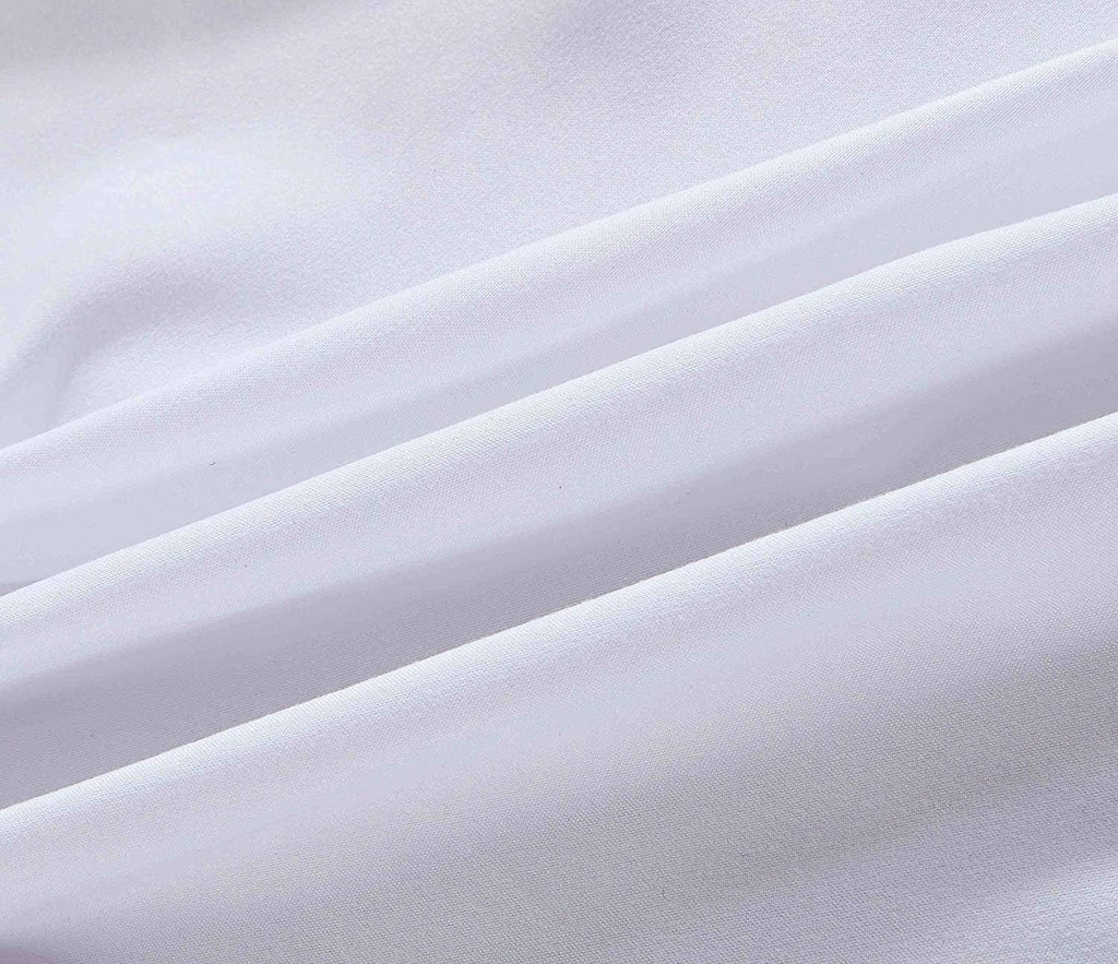 White Solid Queen Ruffled Bed Skirt 15 Inch Drop Split Corner with Platform Bed Skirt Easy Fit Gathered Style, 3