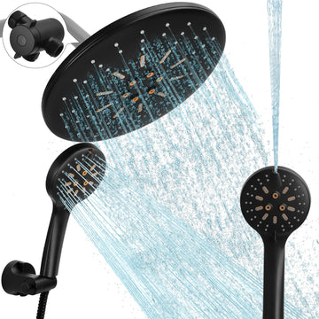 Dual Rain Shower Head with Handheld Spray Combo, 8.8 Inch